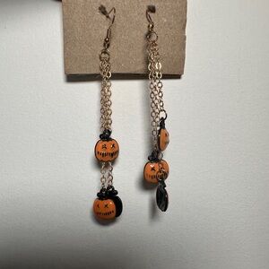 Brand new never worn pumpkin drop earrings